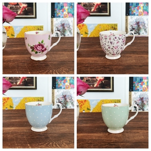 骨瓷小马克杯牛奶杯水杯多用途杯多款 Albert欧式 可选 Royal 礼盒装