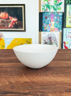 现货 礼盒装Wedgwood几何系列Gio纯白色浮雕骨瓷欧式多用途碗面碗