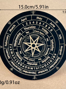 灵摆表盘木制创意调频水晶底座SRT疗愈工具家居装饰杯垫隔热