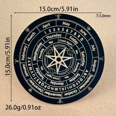 灵摆表盘木制创意调频水晶底座SRT疗愈工具家居装饰杯垫隔热