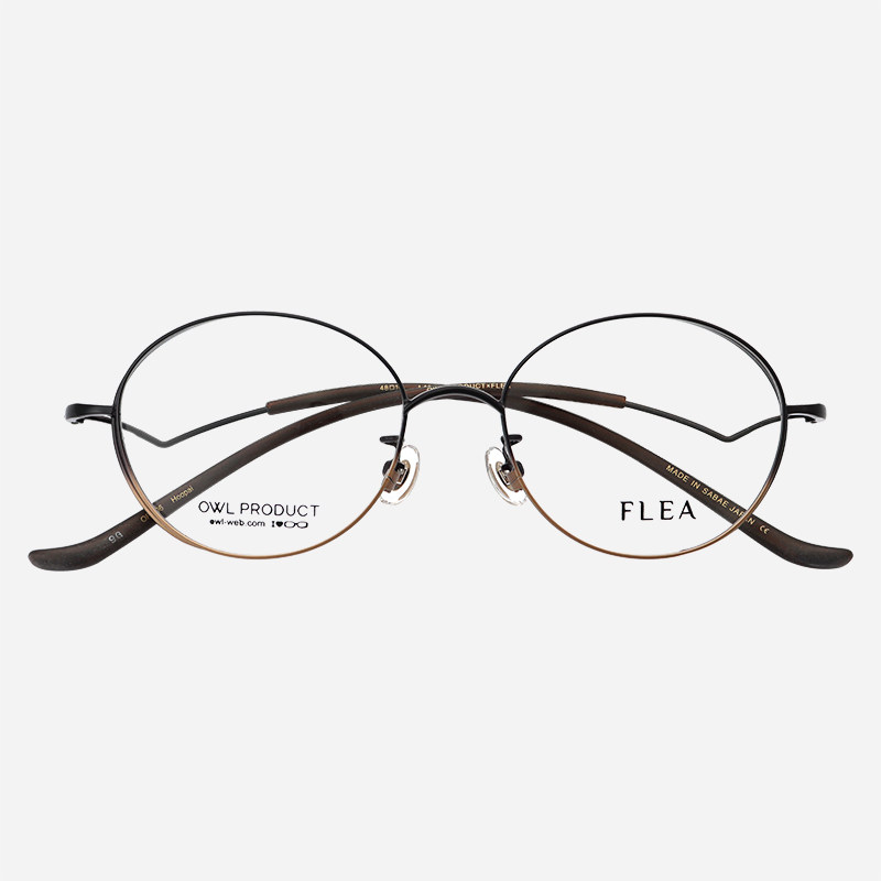 日本FLEA眼镜框女款超轻纯钛钛架复古圆框舒适日系小脸眼镜架006