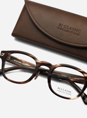 BJ CLASSIC手工眼镜框男近视板材全框黑色小脸女赛璐珞眼镜架P551