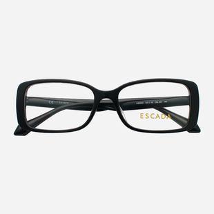 ESCADA艾斯卡达眼镜框女黑色板材全款 复古大脸眼镜架6005 方形女款