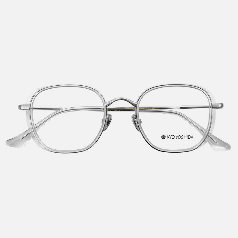 日本吉田京手工眼镜框男女款超轻小框复古圆框纯钛透明眼镜架618