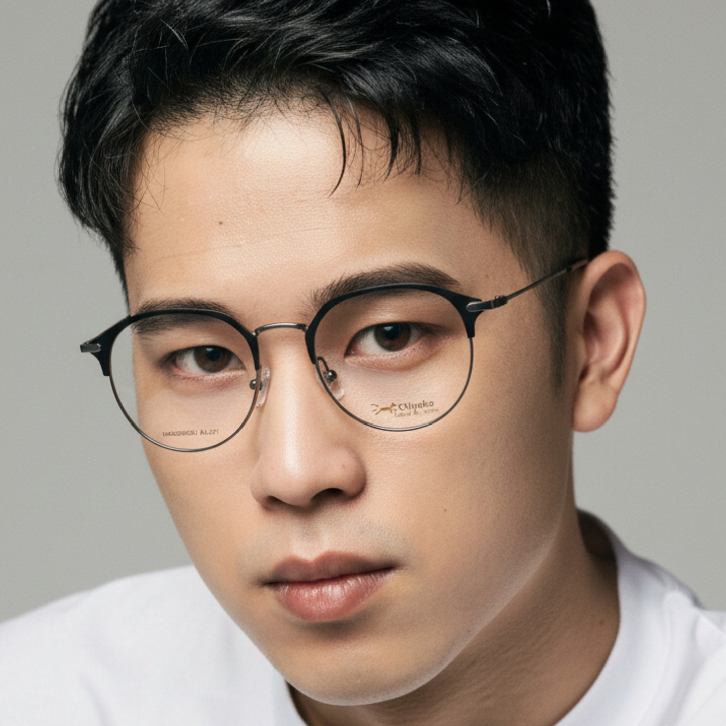 日本Chiyoko手工眼镜框男女超轻纯钛圆框复古眉框全框眼镜架7905