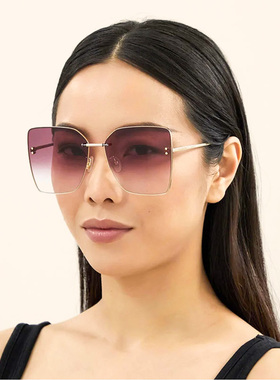 Alexander Mcqueen麦昆墨镜女高级感方形大脸显脸小太阳镜AM0342S