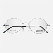 诗乐眼镜框男女超轻纯钛复古圆框银色商务时尚 小脸近视眼镜架5509