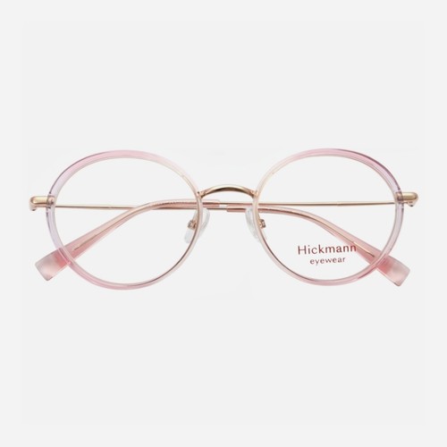 Hickmann高级感时尚浅色圆框眼镜