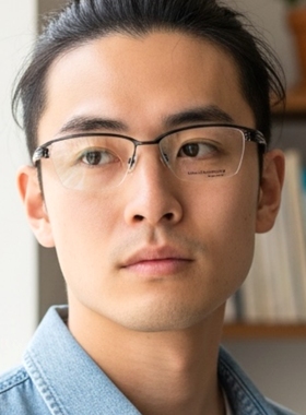 日本MASAKI松岛正树眼镜架男纯钛大脸方形眉框半框商务眼镜框5095