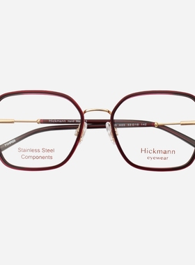 Hickmann眼镜框女潮流不锈钢方框大脸全框小众设计显瘦眼镜架1163
