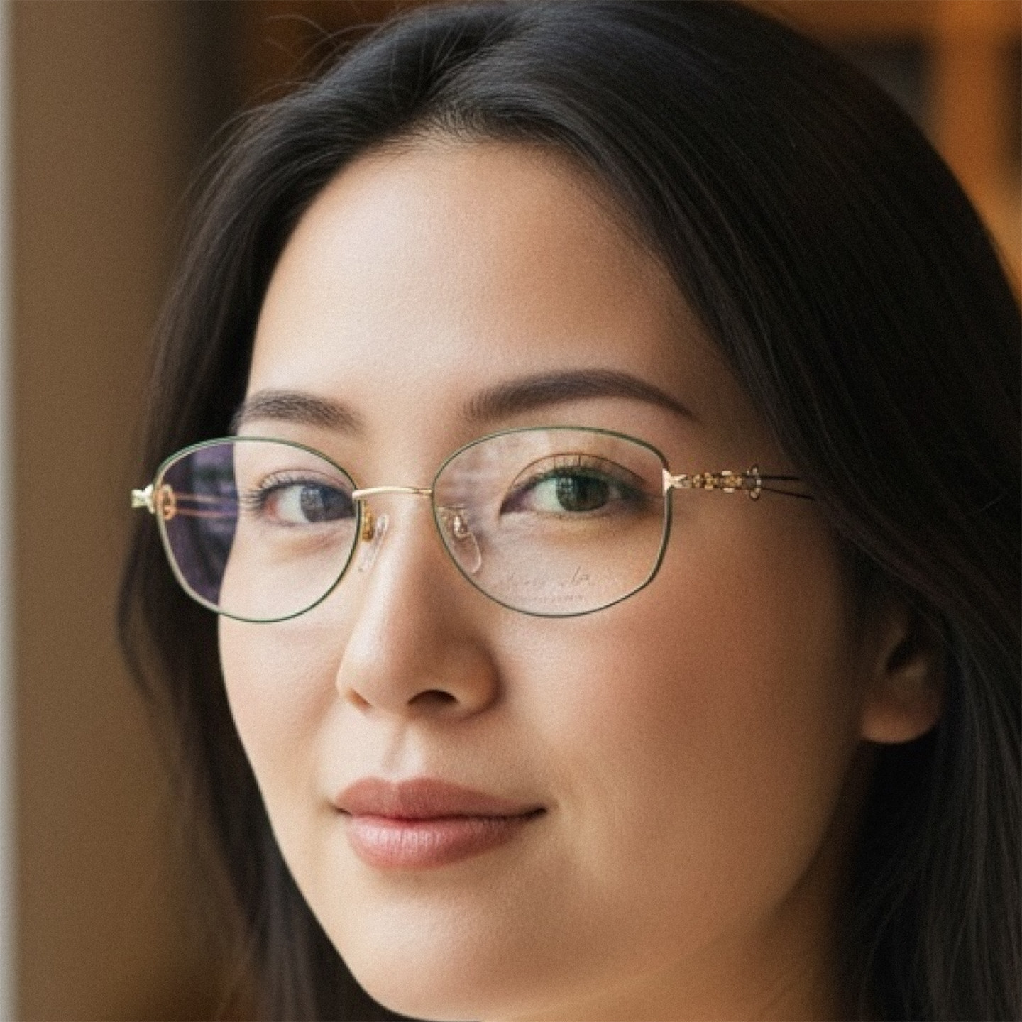 日本Charmant夏蒙眼镜框女款金丝线钛气质小脸超轻纯钛眼镜架1698