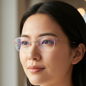 日本Charmant夏蒙眼镜架心弦半框超轻线钛近视纯钛眼镜框女款 2917