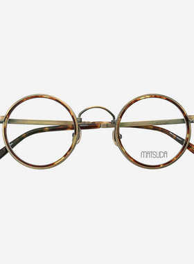 日本限定MATSUDA松田眼镜框男女款纯钛超轻雕花圆框眼镜架M3100-i