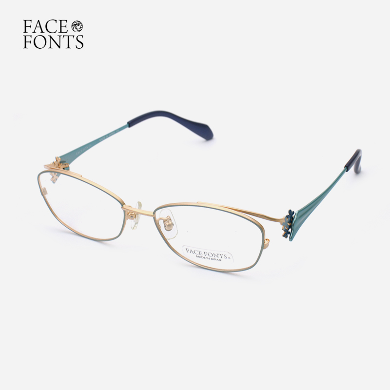 日本FaceFonts手工眼镜框女款近视纯钛超轻金丝小脸全框眼镜架135