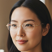 日本Charmant夏蒙眼镜架线钛无框超轻纯钛气质金丝女款 眼镜框1703