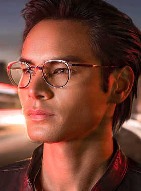 日本Masunaga增永眼镜框超轻纯钛时尚复古圆框男女款眼镜架ALTUS