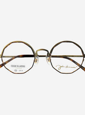 日本约翰列侬眼镜框超轻复古金丝小圆框高度数眉框纯钛眼镜架P306