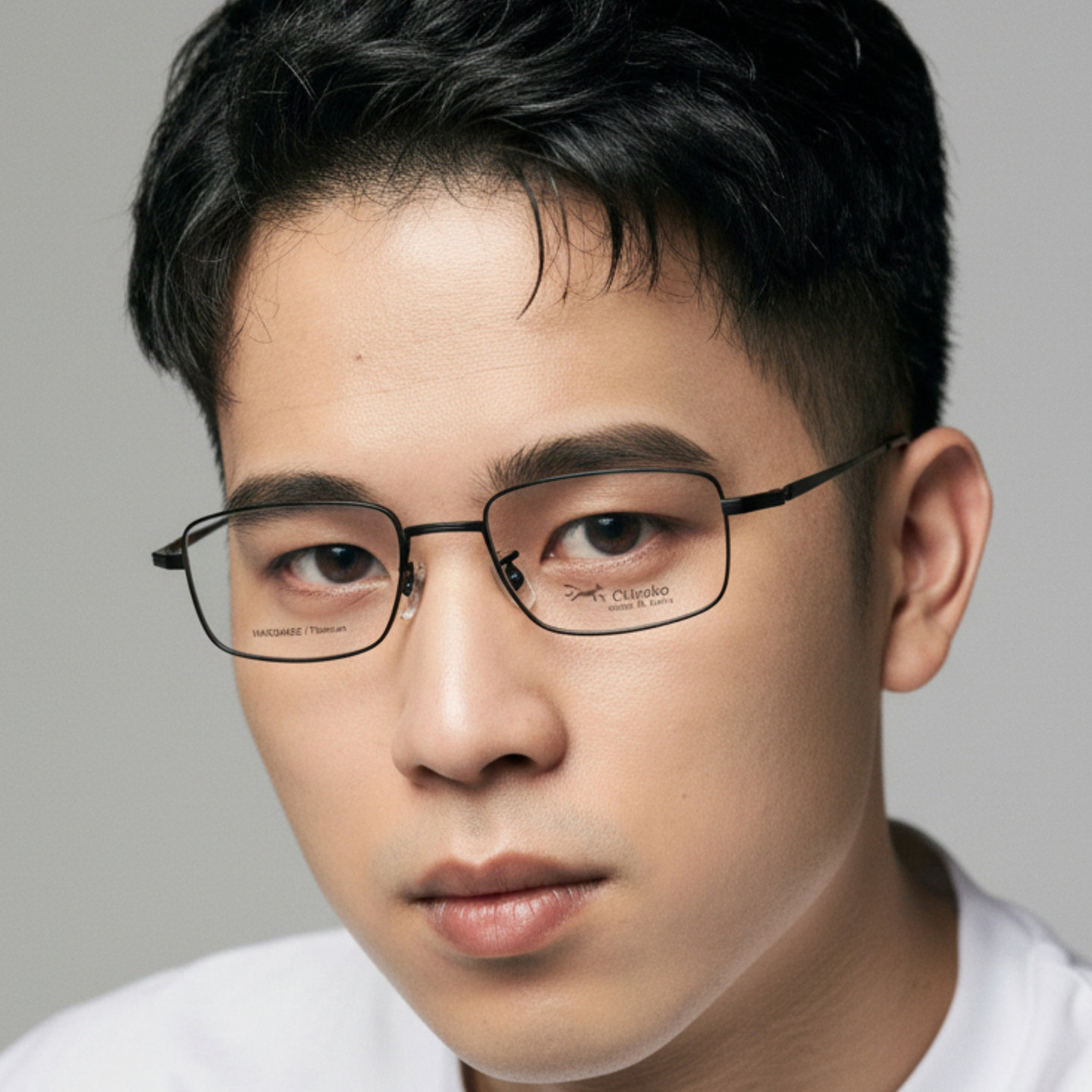 日本Chiyoko眼镜框超轻纯钛复古商务男款全框近视手工眼镜架8103