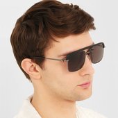 Alexander Mcqueen麦昆墨镜男女方框双梁飞行员开车太阳镜AM0258S