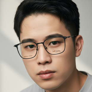 近视商务超轻钛架纯钛大脸手工眼镜架7902 日本Chiyoko眼镜框男款