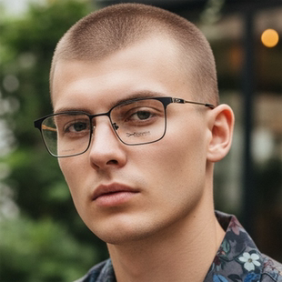 日本Chiyoko眼镜框男款 眼镜架CULAN 纯钛超轻方形全框圆形小脸女款