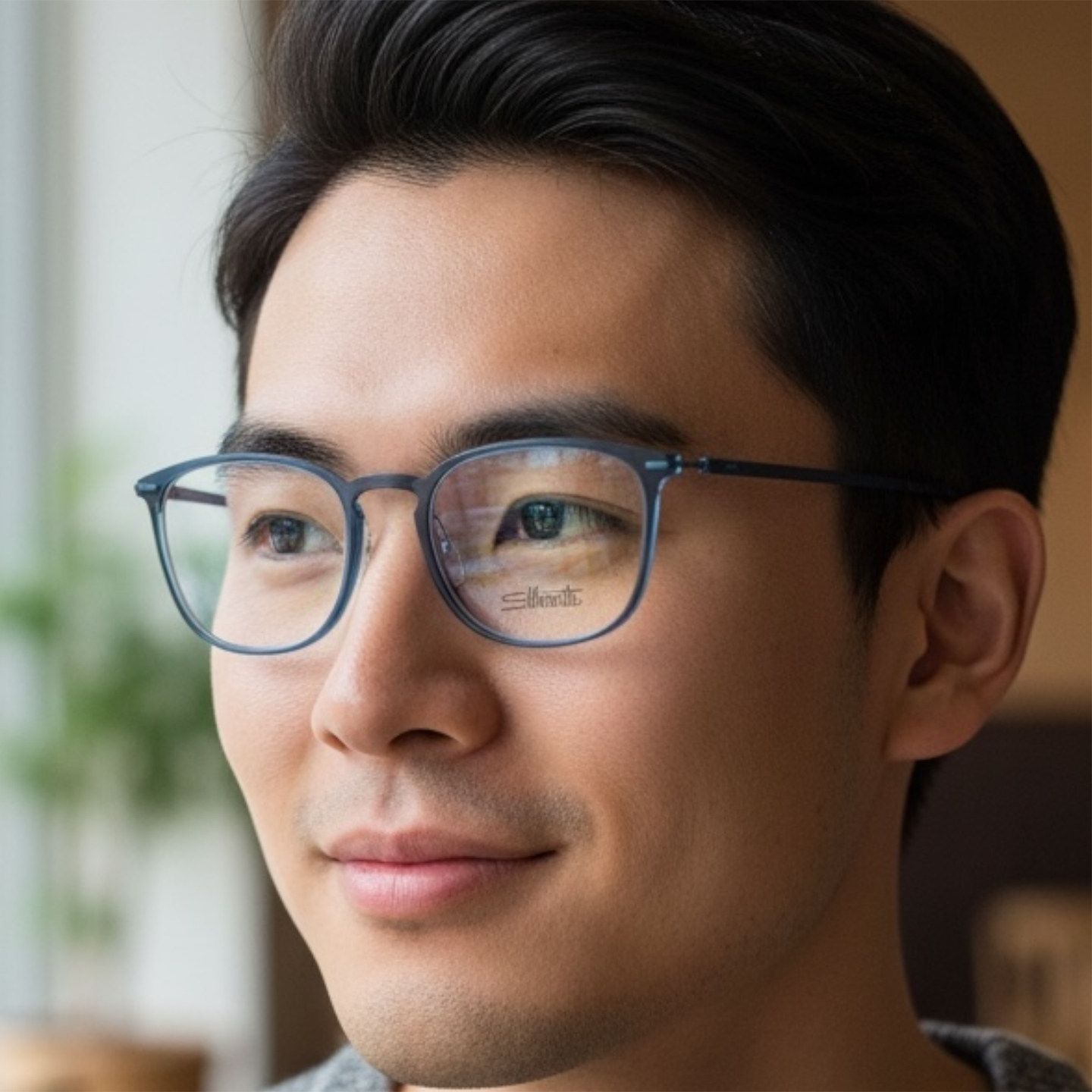 诗乐眼镜框无螺丝纯钛超轻男女款潮流复古全框近视眼镜架SPX2963