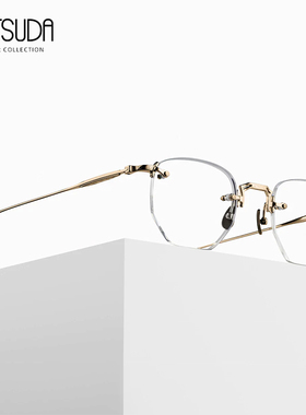 日本MATSUDA松田眼镜框男女无框近视小脸纯钛超轻手工眼镜架3104