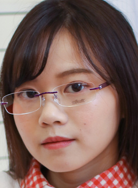 诗乐眼镜框女款无框气质超轻纯钛商务近视小脸近视可配眼镜架4266