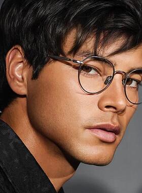 日本Masunaga增永眼镜框男女超轻纯钛复古金丝圆框眼镜架GMS-128T