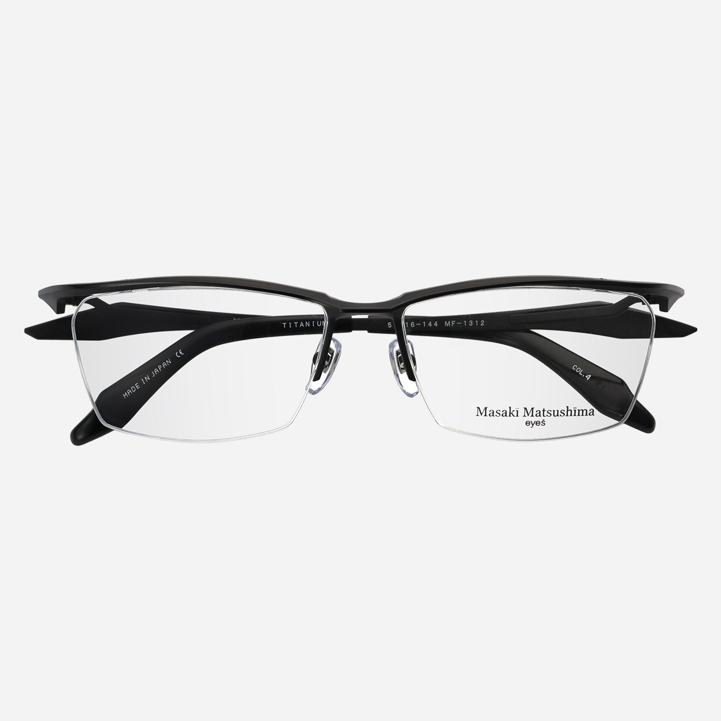 日本MASAKI松岛正树眼镜框男士款半框纯钛眉线框大脸眼镜架MF1312