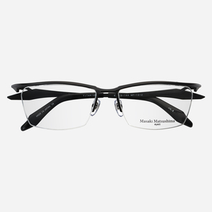 日本MASAKI松岛正树眼镜框男士款半框纯钛眉线框大脸眼镜架MF1312
