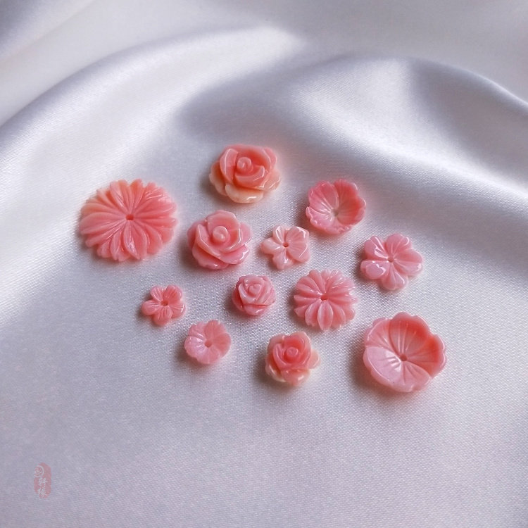 diy天然女皇贝配饰发簪胭脂螺