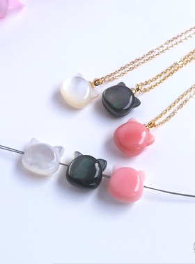 diy手链挂件小猫咪包金配饰吊坠