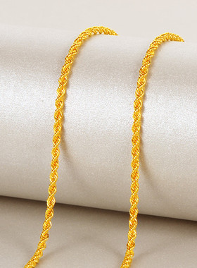 麻花链18k黄金项链感链条欧美