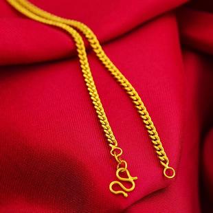 加长款 马鞭链男女肖邦链锁骨链素链毛衣链礼物 18k黄金色项链经典