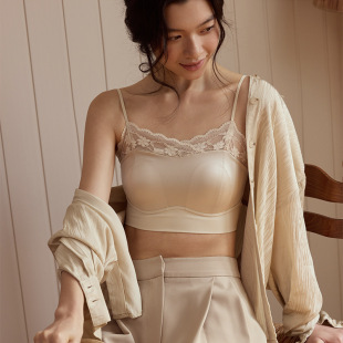 2026法式 轻奢性感缎感浪漫刺绣蕾丝无钢圈胸美背内衣无痕亲肤裹胸