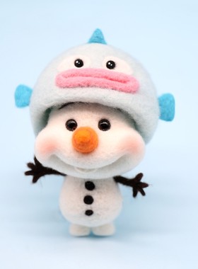 羊毛毡戳戳乐手工DIY冰雪奇缘雪宝材料包迪斯尼玩偶挂件钥匙扣