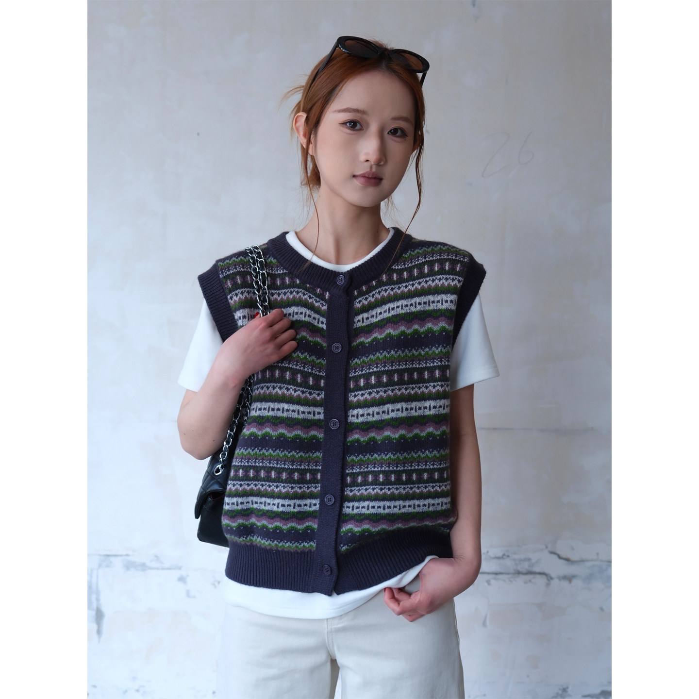 小阿秋复古提花圆领针织马甲叠穿打底毛衣坎肩上衣外套无袖开衫女,女装/女士精品,毛针织衫,淘宝优惠券,粉丝福利购,淘宝优惠卷