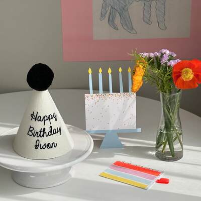 ins风森韩系儿童生日帽周岁百天拍照装饰道具小朋友生日派对布置