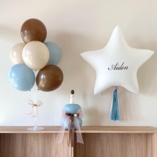 莫兰迪色系森系复古风生日派对男宝宝女宝宝周岁生日庆祝飘空气球