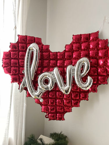 铝膜爱心马赛克大气球