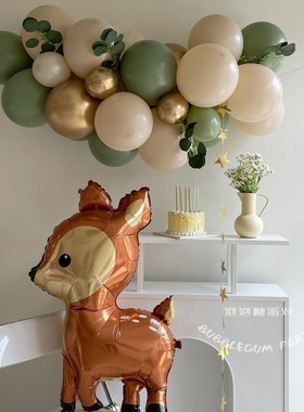 韩国ins风装流行色粉色蓝色男宝女宝成人生日背景装饰气球布置套