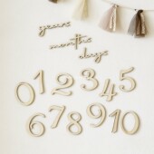 ins木质英文months days12个月百天满月周岁宝宝成长记录拍照道具