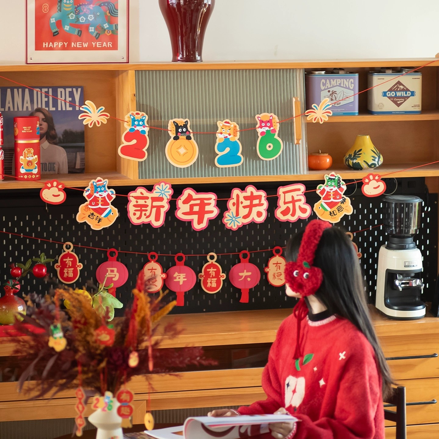 Happy新年装饰挂饰2026马年春节元旦挂件拉花农历春节喜庆装饰,节庆用品/礼品,节日装扮用品,淘宝优惠券,粉丝福利购,淘宝优惠卷