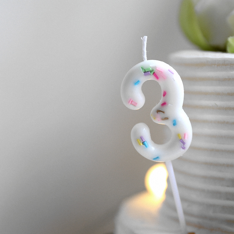 韩国ins网红白色数字蜡烛