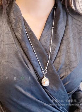 日韩不掉色蛇骨链钛钢轻奢毛衣链佛牌链挂坠项链百搭潮链不掉色