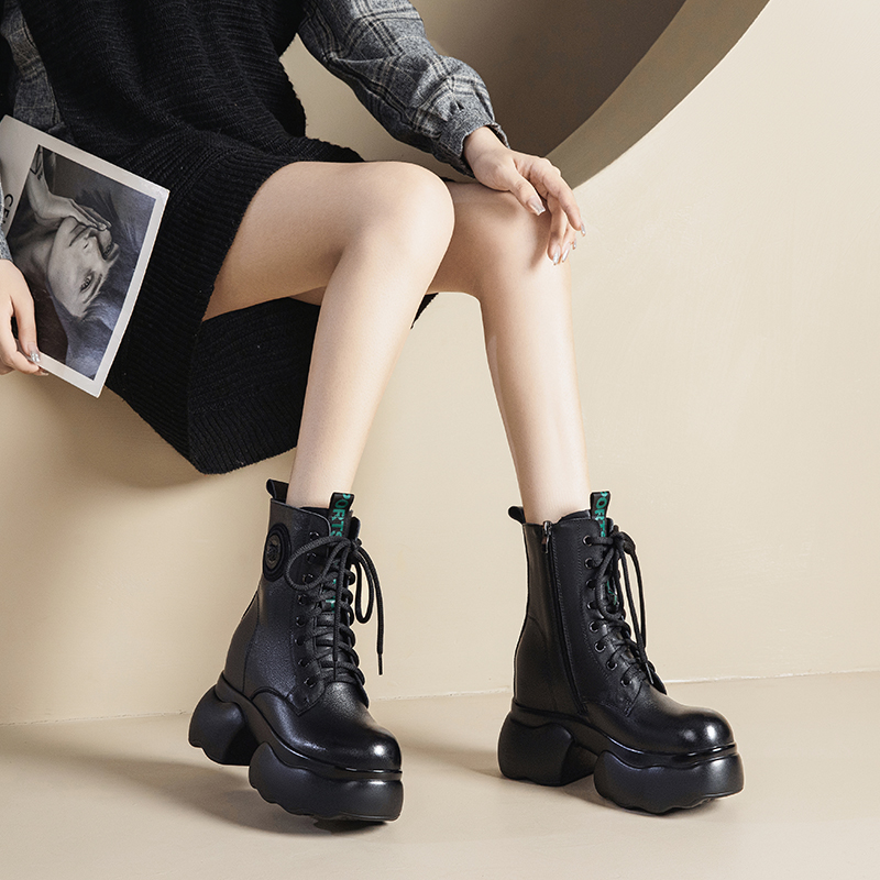 真皮骑士靴增高显瘦舒适百搭潮流