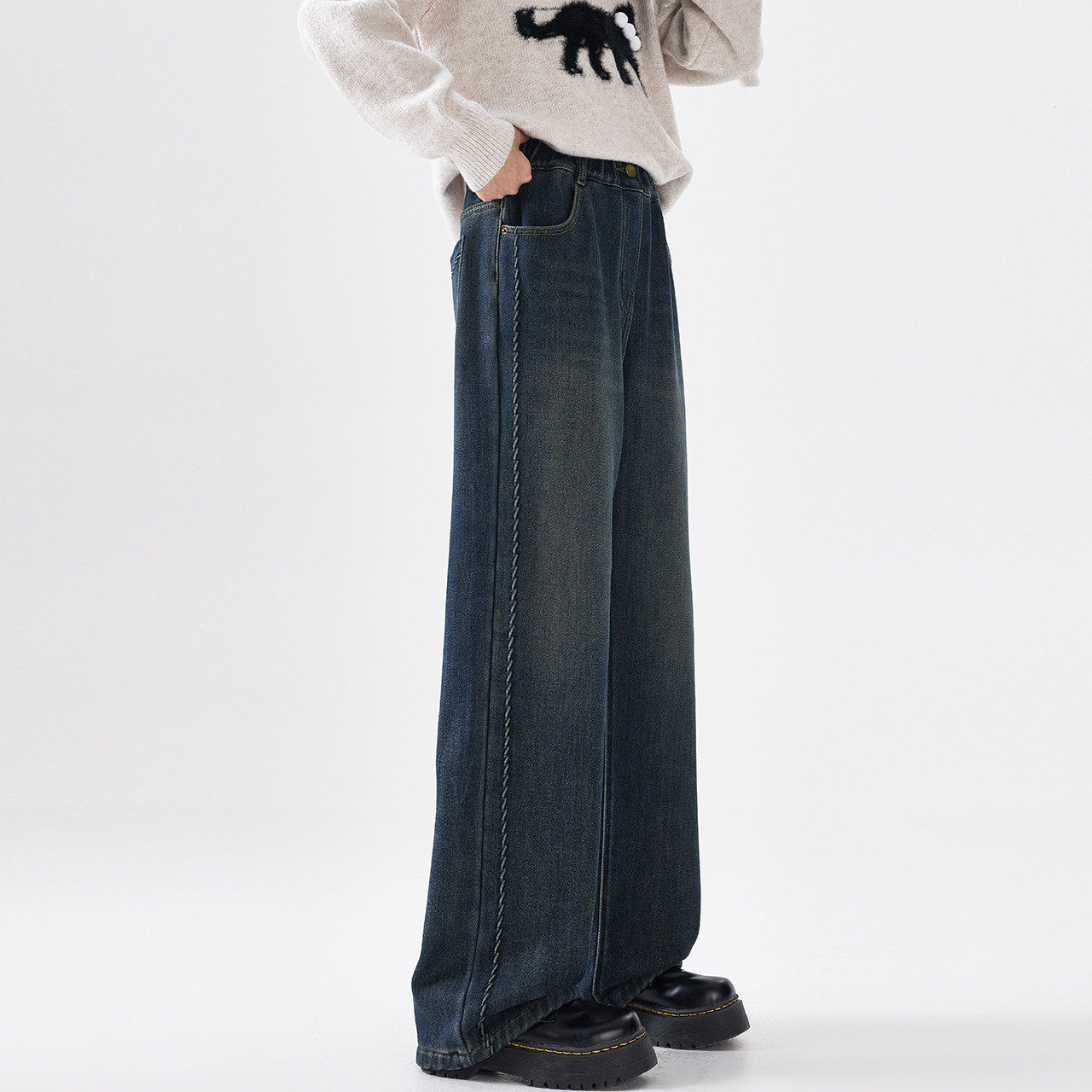 女中大童牛仔裤春秋款2025新款洋气女孩宽松儿童阔腿裤秋女孩裤子,童装/婴儿装/亲子装,裤子,淘宝优惠券,粉丝福利购,淘宝优惠卷