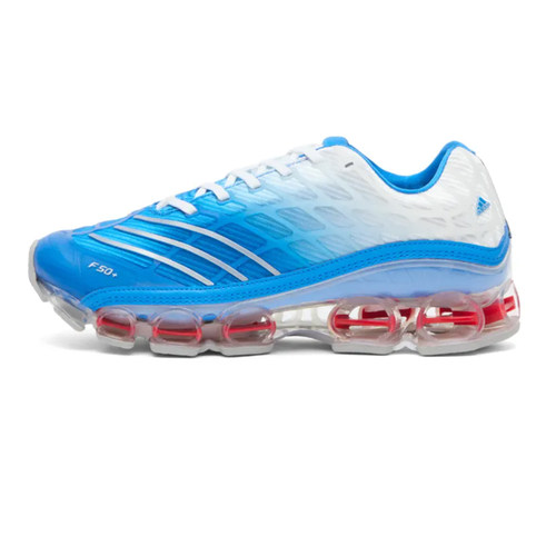阿迪达斯ADIDAS MEGARIDE F50 白蓝 防滑耐磨 气垫跑步鞋 JR4632