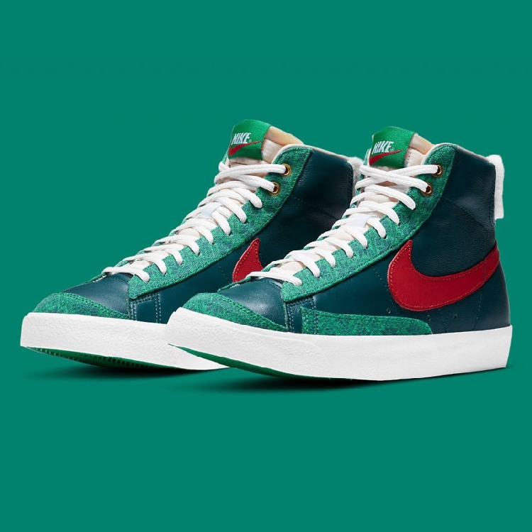 耐克Nike Blazer Mid 77 Christmas 圣诞限定白绿红 DC1619 300